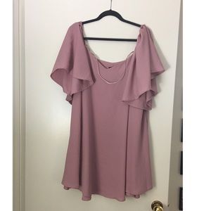 Pink Criss Cross Detail Swing Dress